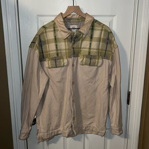 Plaid flannel button down shirt